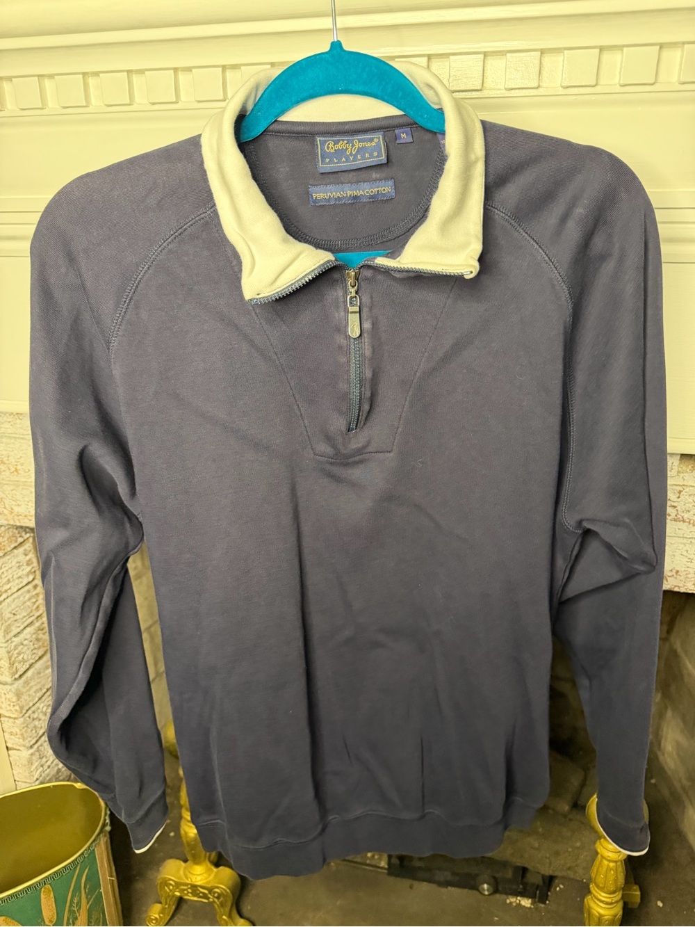 Bobby Jones Players Peruvian Pima Cotton 1/4 Zip Pullover Blue Men's M